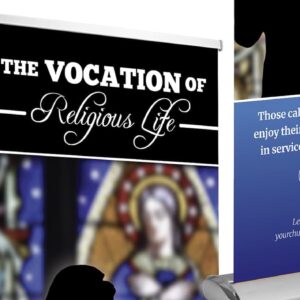 Vocation of Religious Life, Customizable Standing Banner with Premium Base